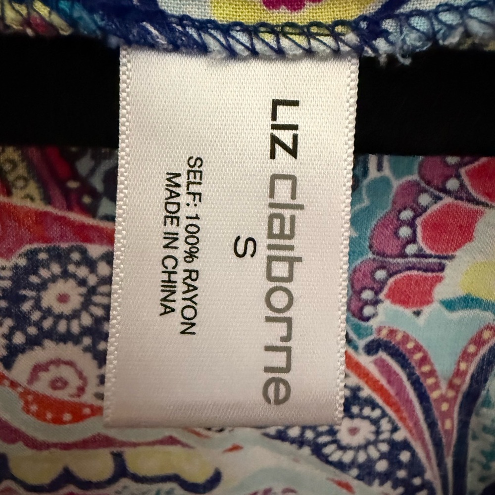 Liz Claiborne Multicolor Paisley V-Neck Tunic - Picture 3 of 4